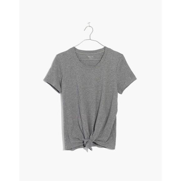 ✨Madewell Knot-Front Grey Sz Large Tee✨ - Picture 2 of 7